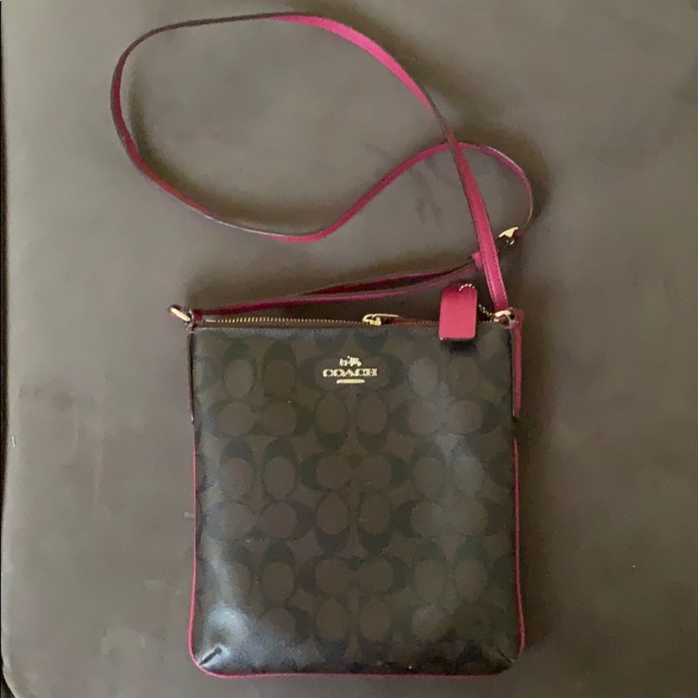 Cute leather coach bag with signature c’s